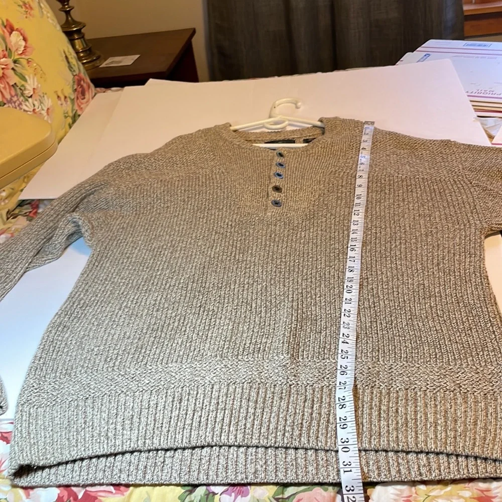Redhead Brown Tweed Cotton Blend Sweater with Button Packet Size XL